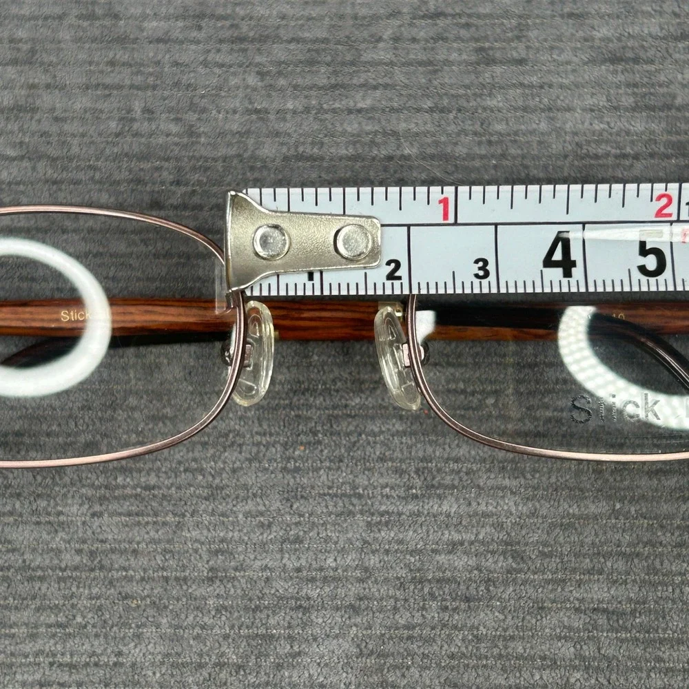 Stick it Oval Copper Metal Y2kEyeglasses Wood Grain Temples C.2 48-21-140